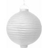 Papierový lampión BIELY SVIETIACI LED závesný na svadobnú hostinu BATÉRIA 20 cm