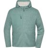 James & Nicholson Bunda JN 1874, flecová, pletená, unisex COT021874as513-foggy green 3XL Zelená melír foggy/nature