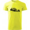 Formula v závode - Klasické pánske tričko vyššej gramáže - M ( Neonová žltá )