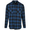 Čierno/modrá pánska košeľa Urban Classics Checked Flanell Shirt 4XL