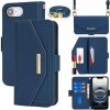 AppleKing flipové puzdro s popruhom v štýle listovej kabelky pre iPhone 16e - tmavomodré - možnosť vrátiť tovar ZADARMO do 30tich dní