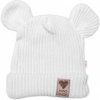 Pletená bavlněná čiapka s uškami dvojvrstvová Hand Made Baby Nellys biela