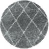 Ayyildiz , DOPREDAJ: 80x80 (průměr) kruh cm Kusový koberec Alvor Shaggy 3401 grey kruh, 80x80 (priemer) kruh, šedá, obývacia izba