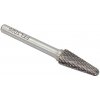 Technická fréza kužeľová zaoblená 10 x 25 mm, dĺžka 65 mm TYP L, stopka 6 mm, XL-TOOLS