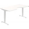 Hobis Pracovný stôl Motion Ergo, ZO, 3S, 180x61-128x90 cm, biela/biela