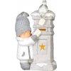 Dekorácia MagicHome Vianoce, Chlapček s poštovou schránkou, LED, 14.5x22.5x39 cm