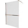 MEXEN/S - KIOTO Sprchová zástena WALK-IN s poličkou a držiakom uterákov 110 x 200, matné sklo 8 mm, ružové zlato 800-110-121-60-30