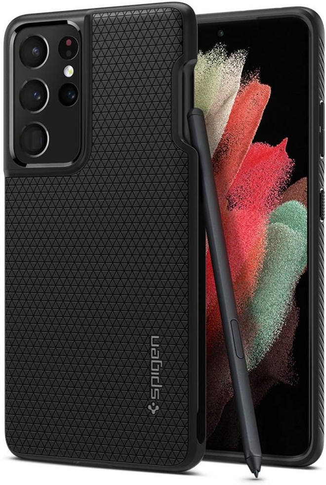 Púzdro Spigen Liquid Air Pen Galaxy S21 Ultra Matte čierne