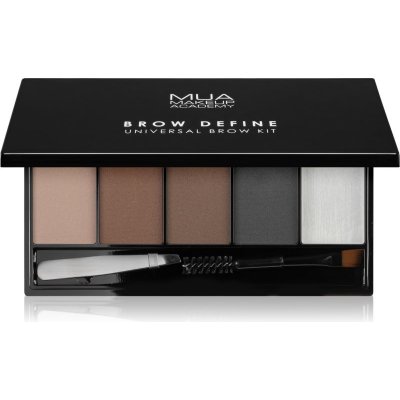 MUA Makeup Academy Brow Define paletka púdrových tieňov na obočie s aplikátorom 1 ks