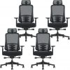 4PACK Ergonomická kancelárska stolička LUCIA čierna (4 ks)