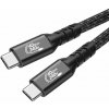 Mobilly USB4 USB-C kábel 5A, 240W, Thunderbolt 3, 40Gbps 8K@60Hz, opletený, 20cm, čierny XXX