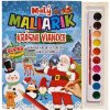 Malý maliarik Krásne Vianoce omaľovánka so štetcom a farbami