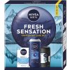 NIVEA MEN Vianočná kazeta fresh sensation Nivea Men Sensitive Cool balzam po holení 100 ml+Nivea Men Total Relax sprchový gél 3 v 1 na telo, tvár a vlasy 250 ml+Nivea Men Black & White Invisible Fresh