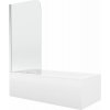 Mexen Cubik obdĺžniková vaňa 170 x 70 cm s krytom a 1-krídlovou zástenou 75 cm, transparentná, chrómová