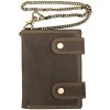 Impex Ochrana RFID peňaženka pre motorkárov / peňaženka pre truckerov s dvojitým prešívaním Buffalo Hunter koža tmavohnedá