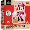 TREFL Dřevěné obrysové puzzle Šťastná Minnie 50 dílků