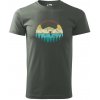 Paragliding vintage - Klasické pánske tričko vyššej gramáže - 4XL ( Tm. bridlica (šedozelená) )