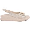 GOODIN Flat sandals with taupe decoration krémová 41 GOODIN 0000296776740