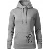 Bicykel na výšku - Mikina dámská Cape s kapucí - 2XL ( Tmavosivý melír )