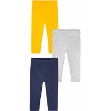 Lupilu Detské legíny s biobavlnou 3 kusy bledosivá námornícka modrá žltá