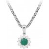 Silver Cat Strieborný náhrdelník so zirkónmi a smaragdom SC565