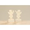 Drevený anjel Eleonor s LED osvetlenie natural, 21x12x7,5 cm - S trubkou