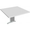 Hobis Doplnkový stôl Flex, 80x75,5x80 cm, biely/kov