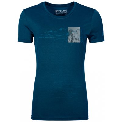 Ortovox dámske tričko 140 Cool Illu Pic T shirt W petrol blue