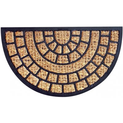 Toro Kokosová rohožka Squares polkruh, 40 x 70 cm