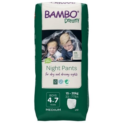 BAMBO Dreamy Night Nohavičky plienkové jednorázové Pants Boy 4-7 rokov, 10 ks, pre 15-35 kg
