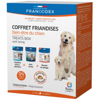 Francodex Pochoutka Box Well-being pro psy 3x75 g