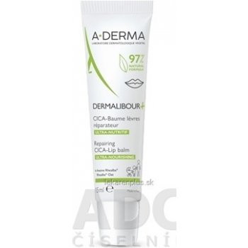 A-Derma Dermalibour+ Reparačný CICA Balzam na pery 15 ml