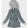 Šedozelená dámska mikina so svetríkovou kapucňou (AMG-312A) odstíny zelené XL (42)