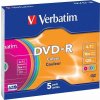 VERBATIM DVD-R(5-Pack)Slim/Colour/16x/4.7GB