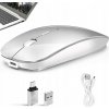 BEZDRÔTOVÁ TICHÁ MYŠ K LAPTOPOM S NABÍJATEĽNOU BATÉRIOU 2.4GHz USB BIELA