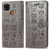 Peňaženkové kožené puzdro ANIMALS na Xiaomi Redmi 9C -sivá