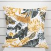 Biante Bavlnená obliečka na vankúš Sandra SA-388 Sivozelené a zlaté tropické listy na bielom 35 x 45 cm