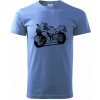 Športová motorka - Klasické pánske tričko vyššej gramáže - 2XL ( Svetlomodrá )