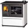 PLAMEN / KRB-TECH s.r.o. sporák na tuhé palivo PLAMEN 850 GLAS biely P, Vyberte napojenie do komína! pravý zadný vývod