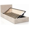 Čalúnená detská posteľ s úložným priestorom 90x200 s roštom, Béžovy Velvet Kids Line 4