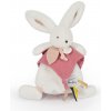 Doudou et Compagnie Paris Doudou Darčeková sada - Plyšový zajačik s muchláčikom 25 cm staroružová