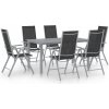 Sada záhradného nábytku kovová VidaXL čierna 7 el.