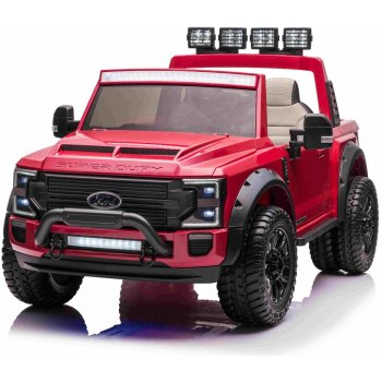 Beneo Elektrické autíčko Ford Super Duty 24V pohon 4X4 s vysokovýkonnými 24V motormi 2,4 GHz diaľkový ovládač červená