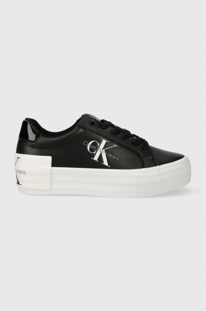 Calvin Klein Jeans Sneakersy Bold Vulc Flatf Low Lace Lth Ml YW0YW01294 čierna