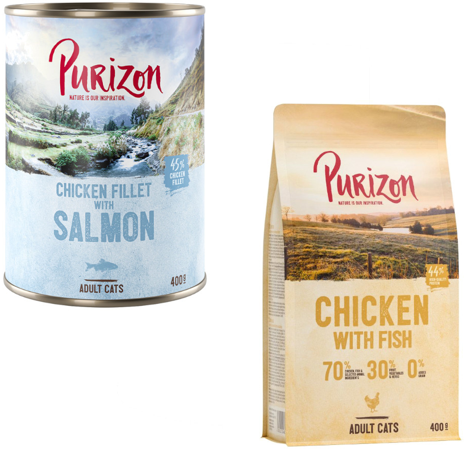 Purizon Adult bez obilnín kuracie filety s lososom 24 x 400 g