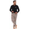 Pánske pyžamo Doctor nap 5203 - KÁRO - béžovočierne-ihneď
