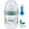 Nuk fľaša dojčenská For Nature na učenie s kontrolou teploty zelená 150 ml