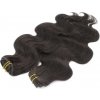 Vlnitý clip in maxi set 53cm pravé ľudské vlasy - REMY 200g - prírodná čierna