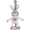 Edukačná hrajúca plyšová hračka s klipom Baby Mix králik rúžový