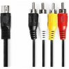 NEDIS redukční audio kabel DIN/ 5pin zástrčka DIN - 4× zástrčka RCA/ černý/ bulk/ 1m (CAGL20400BK10)